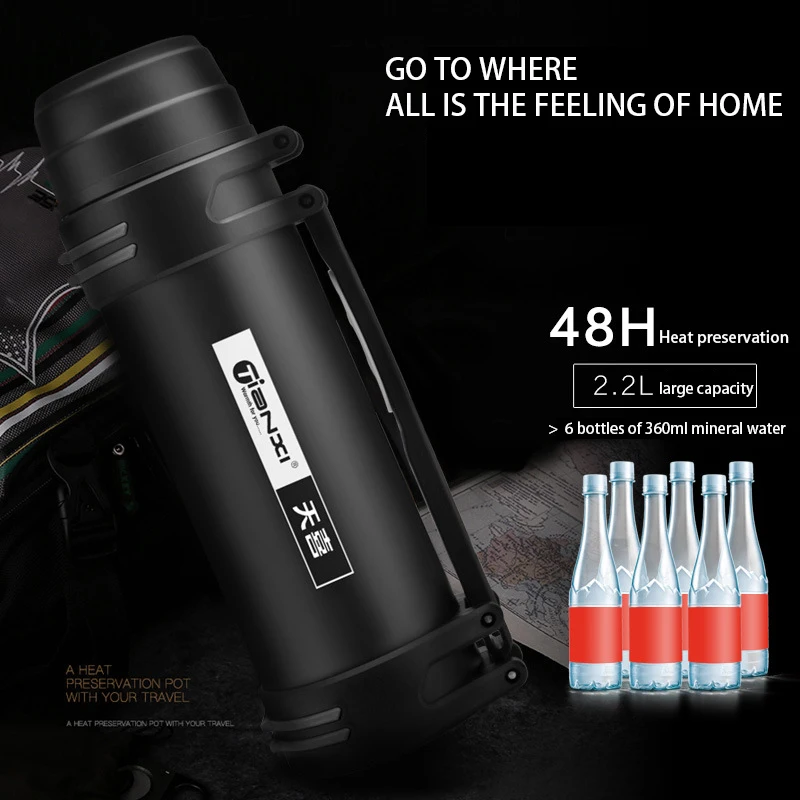 1.2L 1.8L 2.2L нержавеющая сталь вакуумная колба для путешествий на открытом воздухе