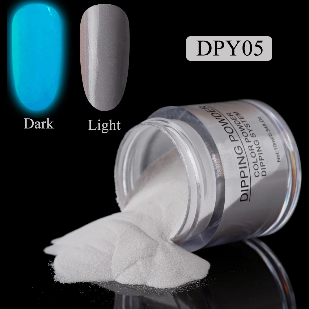 DPY-05 YAYOGE 10 цветов светящийся порошок для ногтей Блеск для ногтей светится в темноте погружающийся порошок светящийся порошок DIY Дизайн ногтей - Цвет: DPY-05