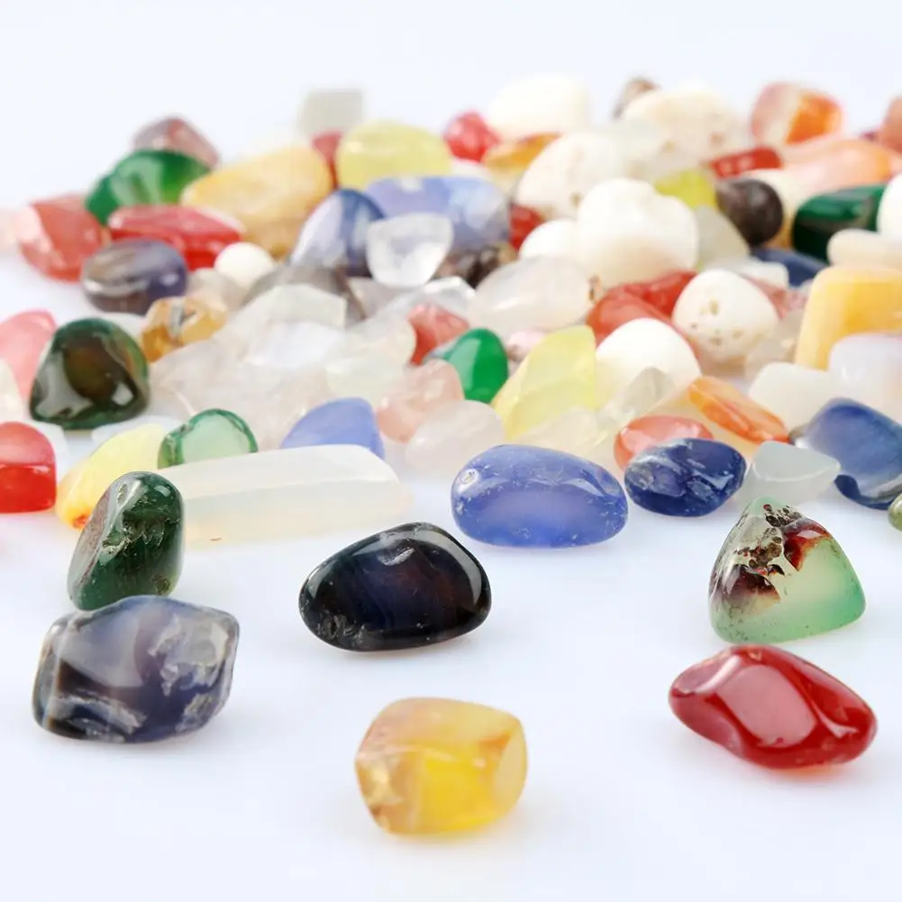 

1 Bag 100g Colorful Mixed Irregular Shape Tumbled Stones Rock Gem Beads Chips Broken Agate Stone Home Decoration Handicraft