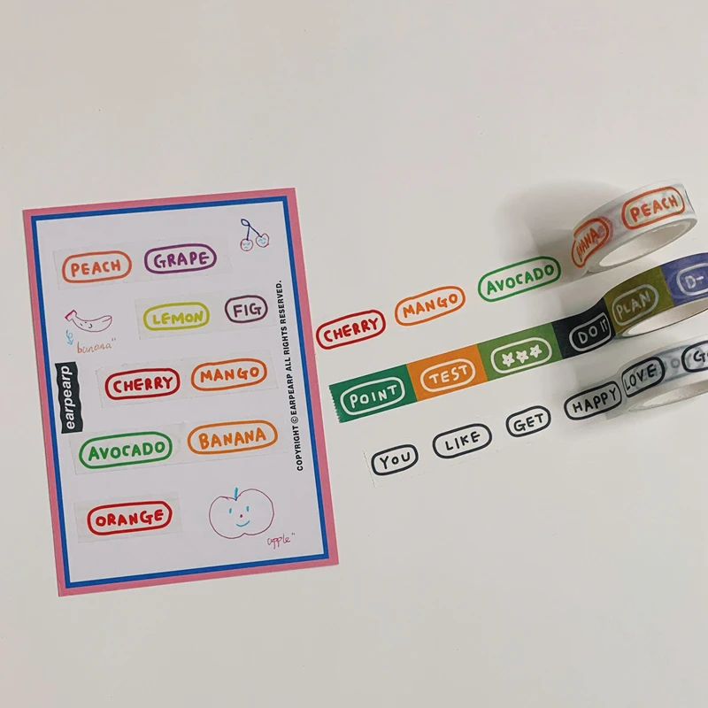 

Ins Selling Cute Letter Pattern Wild Collage Washi Tape Hand Account Sticker Masking Tape Sealing Sticker Simple Office Supplies