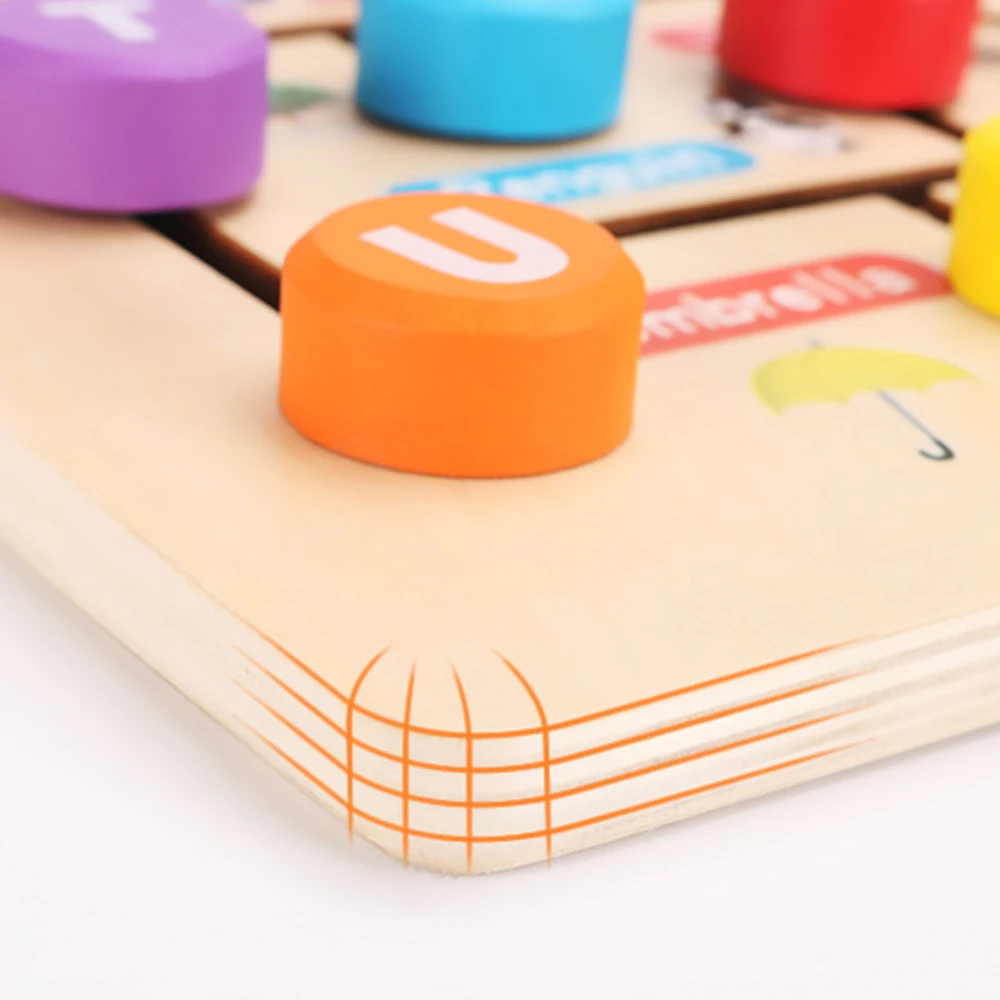 Деревянные цифровые Алфавит обучения арифметический лабиринт доска