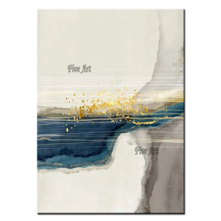 

Новая абстрактная картина маслом из золотой фольги, Настенный декор, 1 панель, Настенная картина, современное настенное искусство ручной ра...