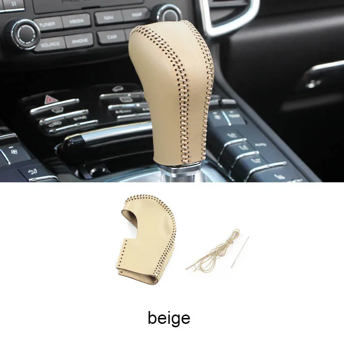 Lsrtw2017 капот Кожаный Автомобильный рычаг переключения передач крышка для porsche cayenne