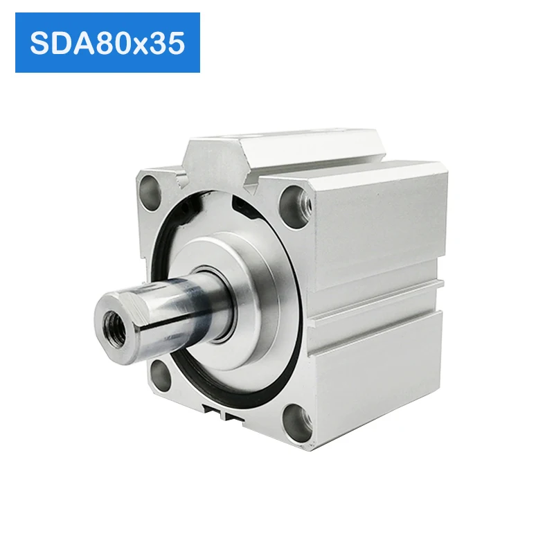 

SDA80*35 Free shipping 80mm Bore 35mm Stroke Compact Air Cylinders SDA80X35-S Dual Action Air Pneumatic Cylinder