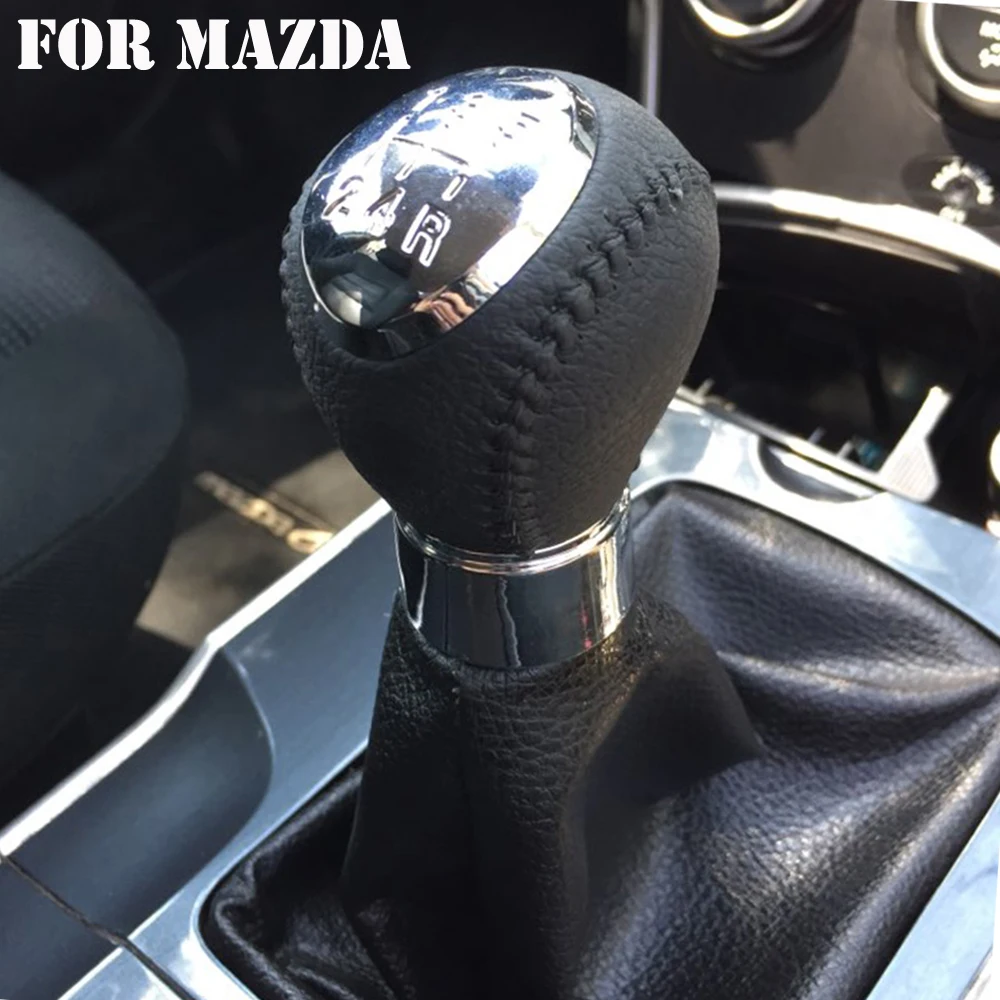 Ручная кожаная рычаг переключения передач для Mazda 3 5 6 323 626 | Автомобили и