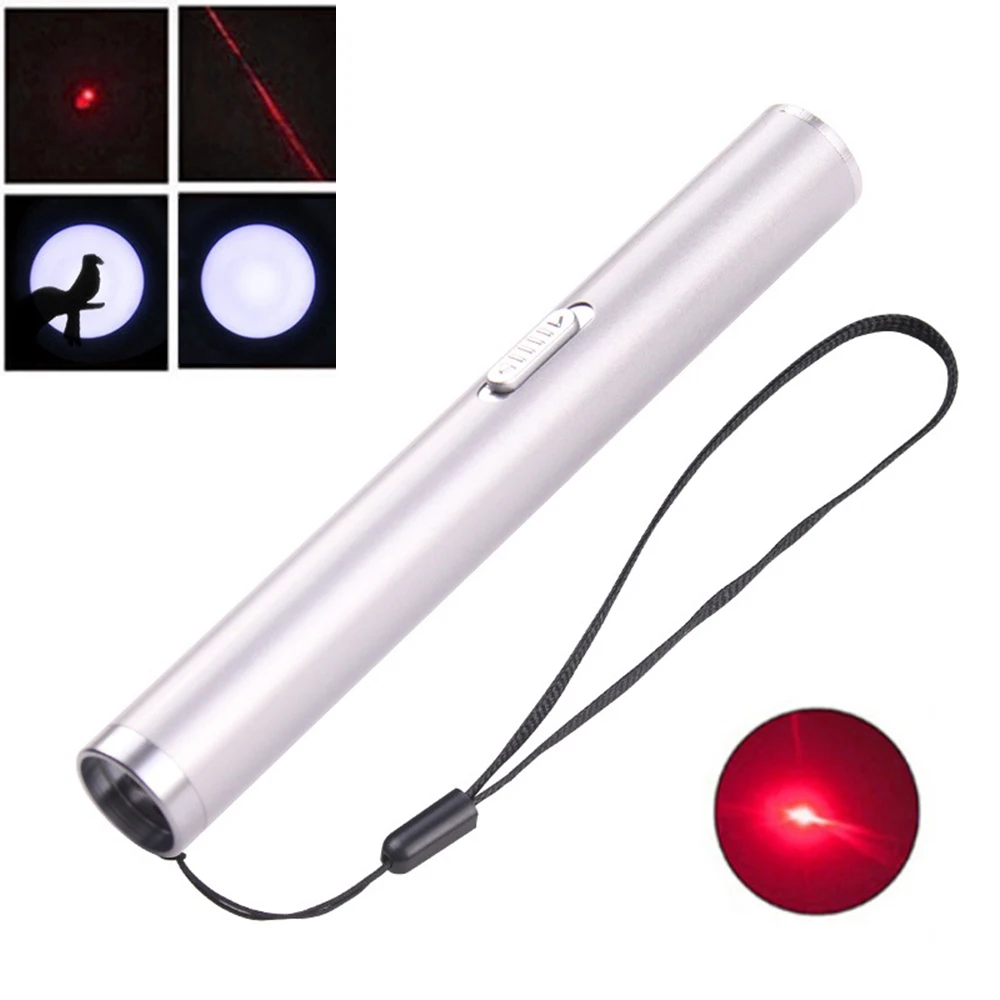 

Portable Mini 2 in 1 Green Laser Pointer USB Rechargeable LED Flashlight Red Dot Laser Funny Cat Toy Children's Birthday Gift