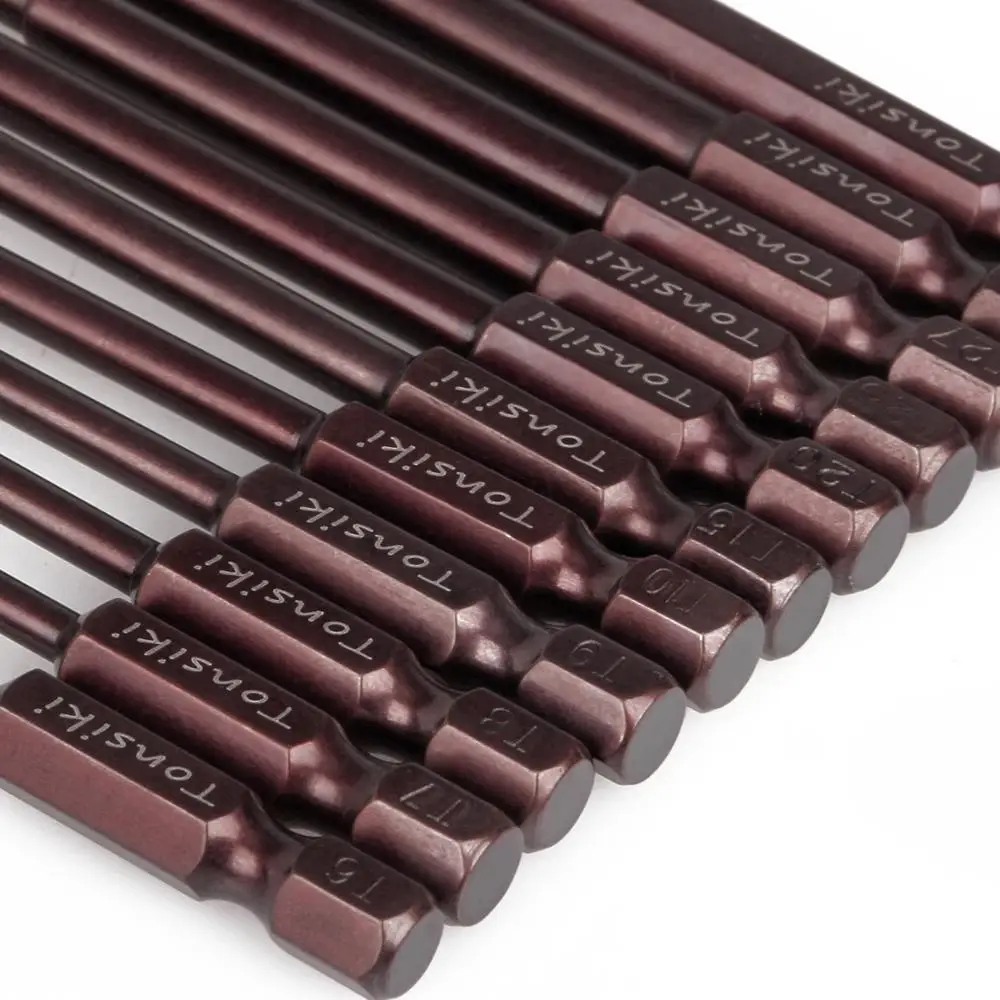 11 шт. S2 сталь отвертка бит 75 мм длинная магнитная шестигранная Torx отвертка для винтов с головкой бит бар Ручной инструмент