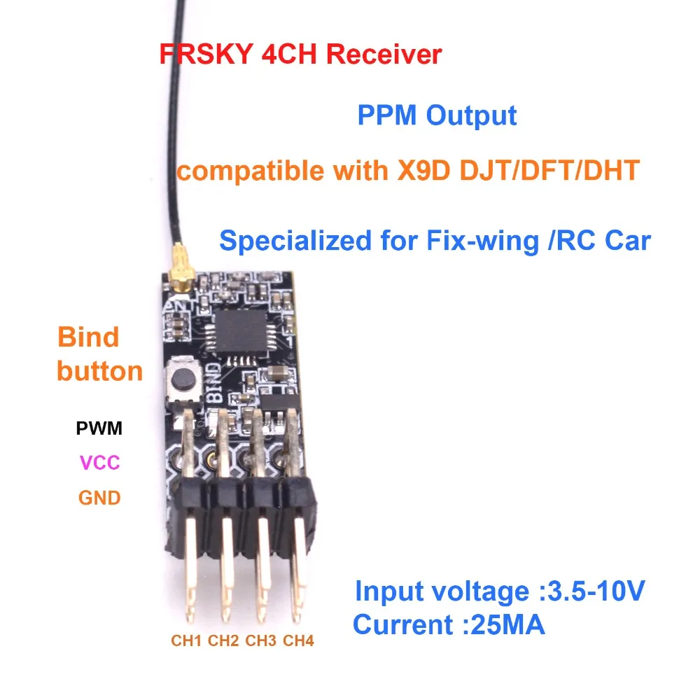 FPV 2 4G 4CH мини приемник совместимый с D8 ШИМ выходом RC Multirotor запасная часть для