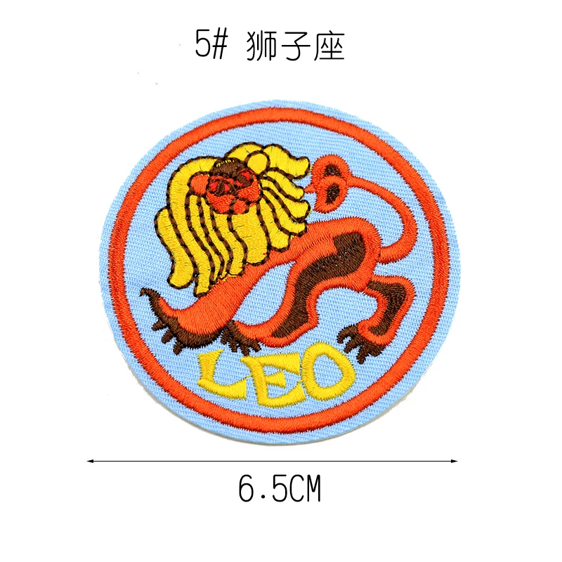 12 созвездий патчи Рак Лев полосы штук вышитые утюжок на для одежды DIY наклейки