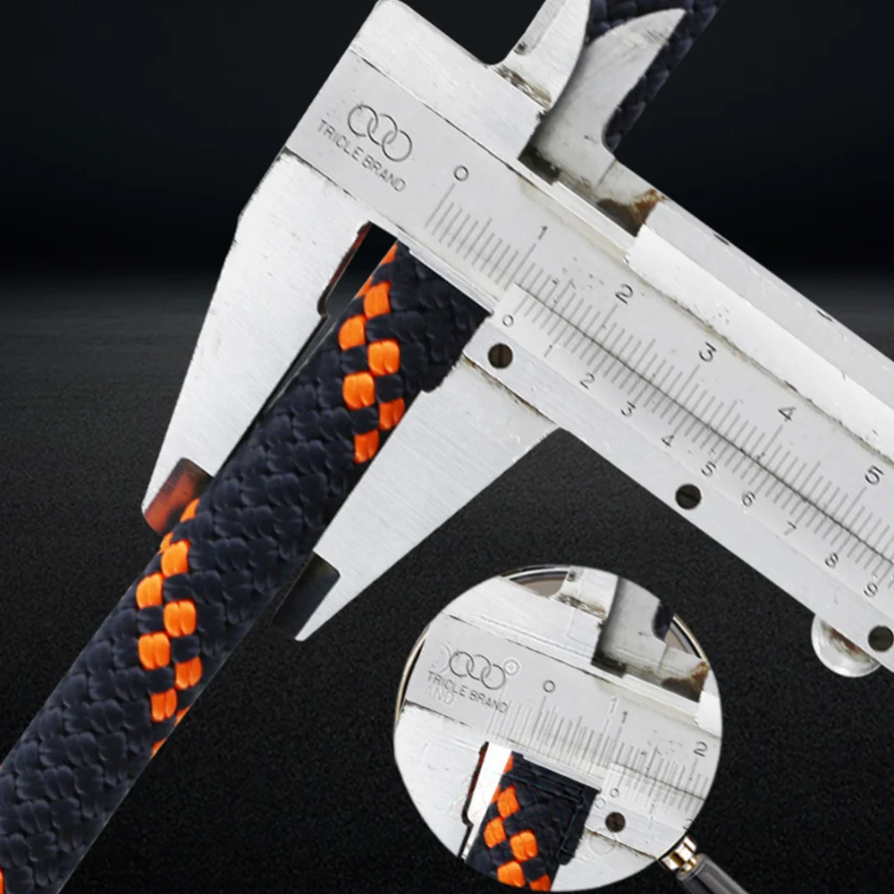 

1PC 8mm Thickness Tree Climbing Safety Sling Cord Rappelling Rope Equipment for Outdoor Sport (Black and Orange, 5 Meter)