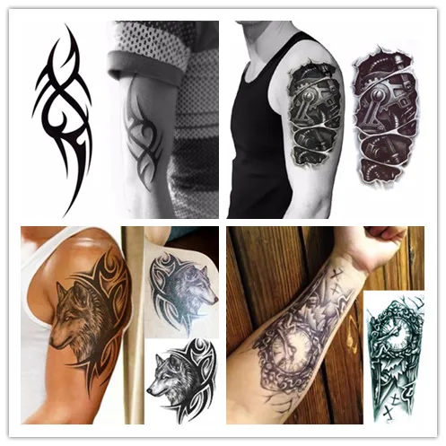 

3D Large Temporary Tattoo Waterproof Tattoo Sleeves For Men Conversion Of Tattoos Transferable Fake Tattooing Flash Stickers