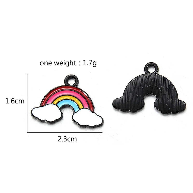 Black Rainbow Колокольчики с эмалевым покрытием снежинки-подвески 10 шт. рождественские привидения Подвески Ремесло для DIY украшения ожерелье серьги браслет ювелирные изделия аксессуар - Окраска металла: Black Rainbow