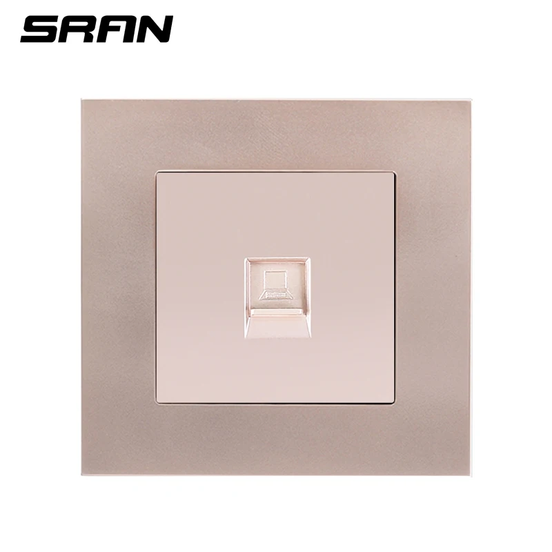 Gold SRAN стены rj45 разъем для пятых категории компьютерный сетевой интерфейс огнезащитная панель ПК 86 мм* 86 мм 1 комплект интернет-выход - Тип: Gold