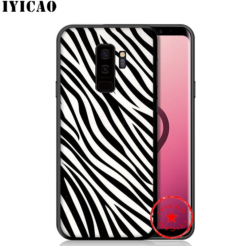 IYICAO Zebra Stripe Design Soft Phone Case for Samsung Galaxy S10e S10 S9 S8 Plus S6 S7 Edge Note 10 9 8 |