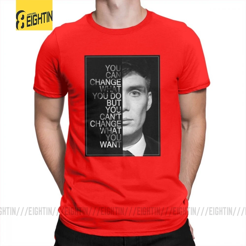 Peaky Blinders мужские футболки с круглым воротником, футболки для отдыха, высокое качество, короткий рукав, хлопок, футболки размера плюс, Популярные - Цвет: Красный