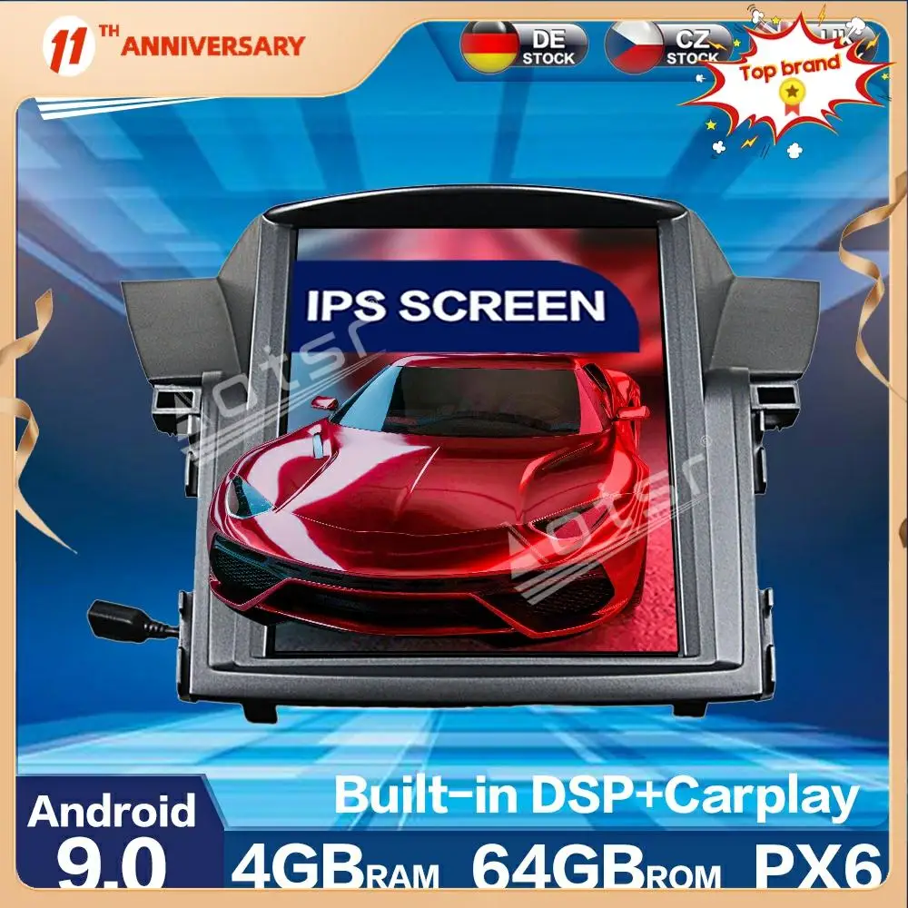 

Для Honda CRV 2007 - 2012 Android 9 Мультимедиа Tesla IPS экран PX6 4G + 64GB Автомобильный Радио плеер Авто GPS навигация DSP carplay WIF