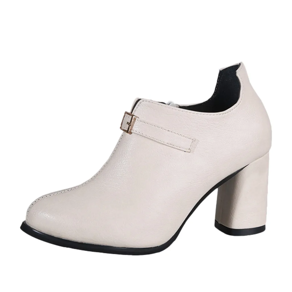 Женские Модные ботильоны с пряжкой на ремешке Тонкие туфли высоком каблуке