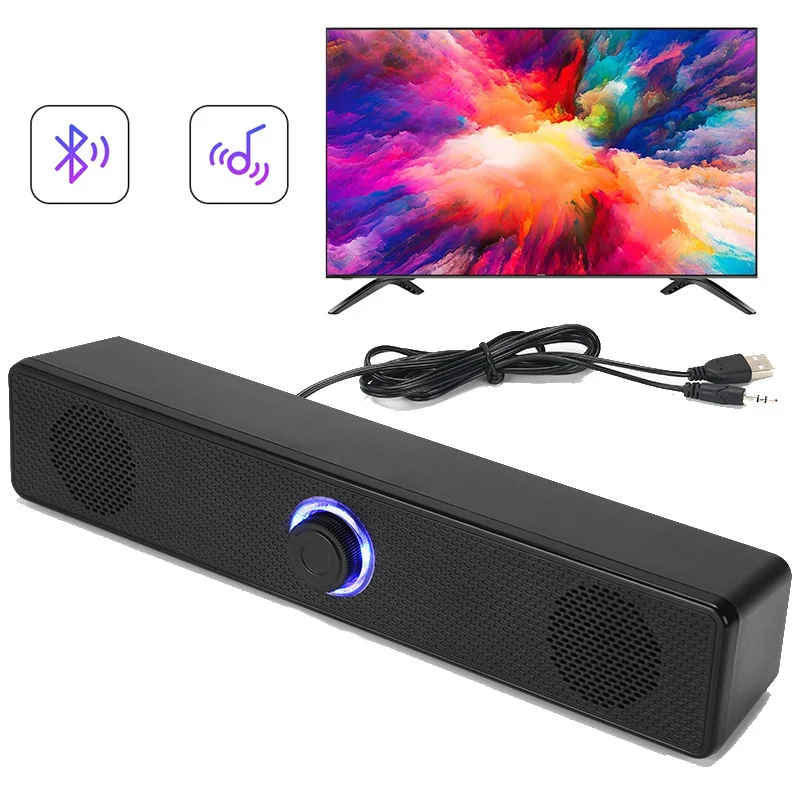 PC Soundbar Wired and Wireless Bluetooth Speaker USB Powered Soundbar for TV Pc Laptop Gaming Home Theater Surround Audio System enlarge