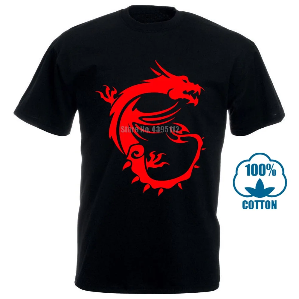 Черная футболка Msi Dragon Gaming Размер S 3Xl Мужская хлопковая футболка