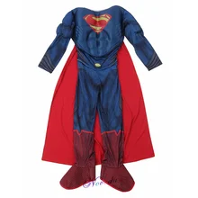 Boys Muscle Superhero Cape Mask Set Super Heroes Jumpsuit Suit Party Carnival Halloween Costume For Kids