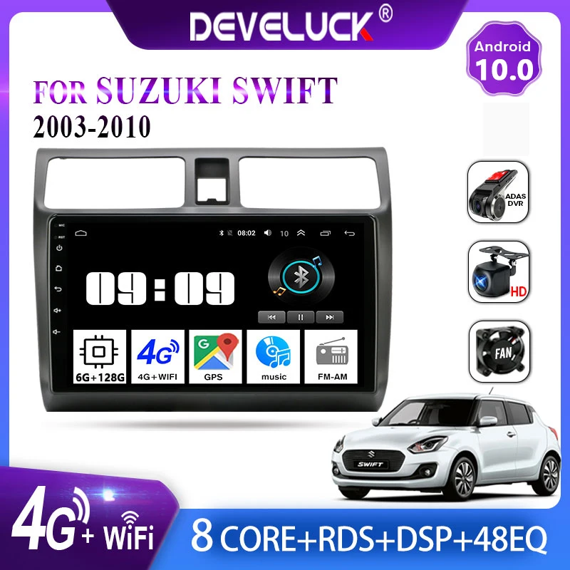 Автомагнитола 2DIN на Android 10 для Suzuki Swift 2005 2006 2007 2008-2010 мультимедийный видеоплеер