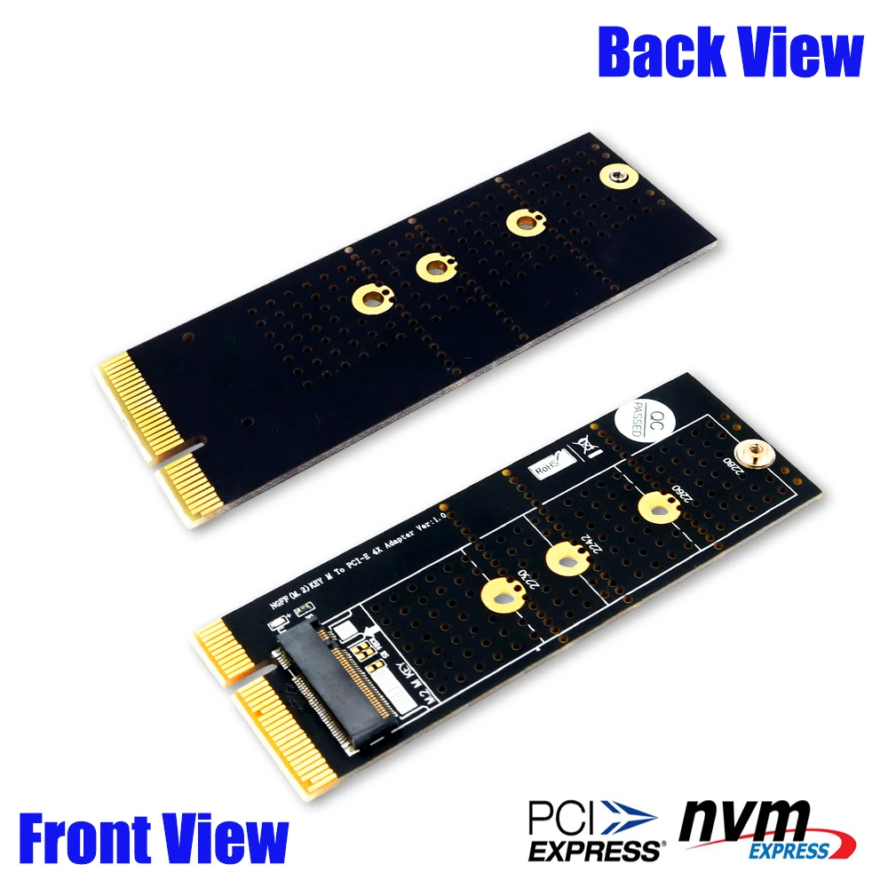 

NGFF(M.2) nvme M key SSD to PCI- E 4X Adapter with Heatsink(vertical installation)