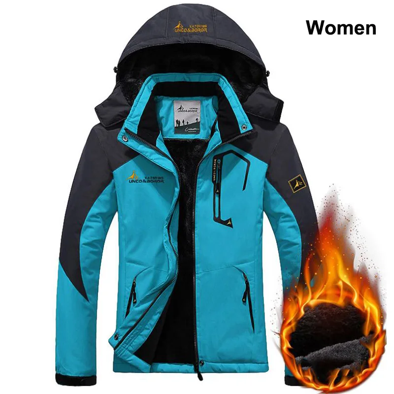Women sky blue Зимняя мужская куртка, толстая ветрозащитная парка с капюшоном, мужские куртки и пальто, ветровка для улицы, водонепроницаемая куртка, 6XL Jaqueta masculina - Цвет: Women sky blue