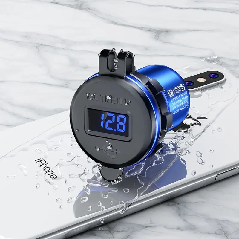 Алюминиевый Водонепроницаемый двойной разъем QC3.0 USB для быстрой зарядки 12 В/24 В 18