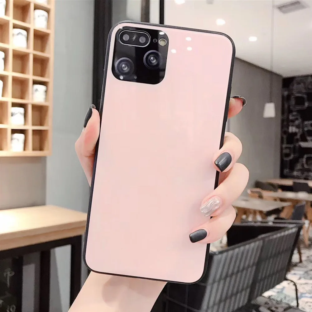Чехол из закаленного стекла для iPhone 11 Pro Max мягкий ударопрочный защитный чехол ТПУ