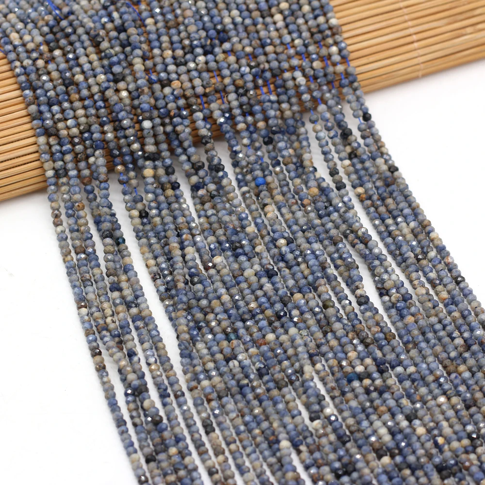 

Natural Semi-precious Stone Small Beads Sapphire 3x2mm For DIY Necklace Earrings Accessories Gift Length 38cm