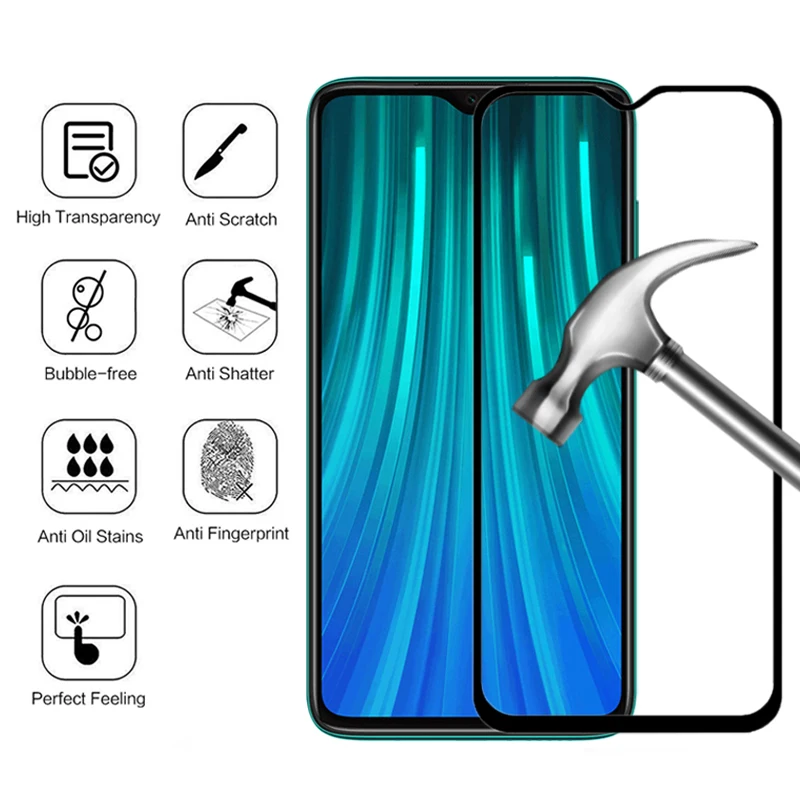 2 шт./лот 3D закаленное стекло для Xiaomi Redmi Note 8t Защитная пленка экрана 8 Pro| |
