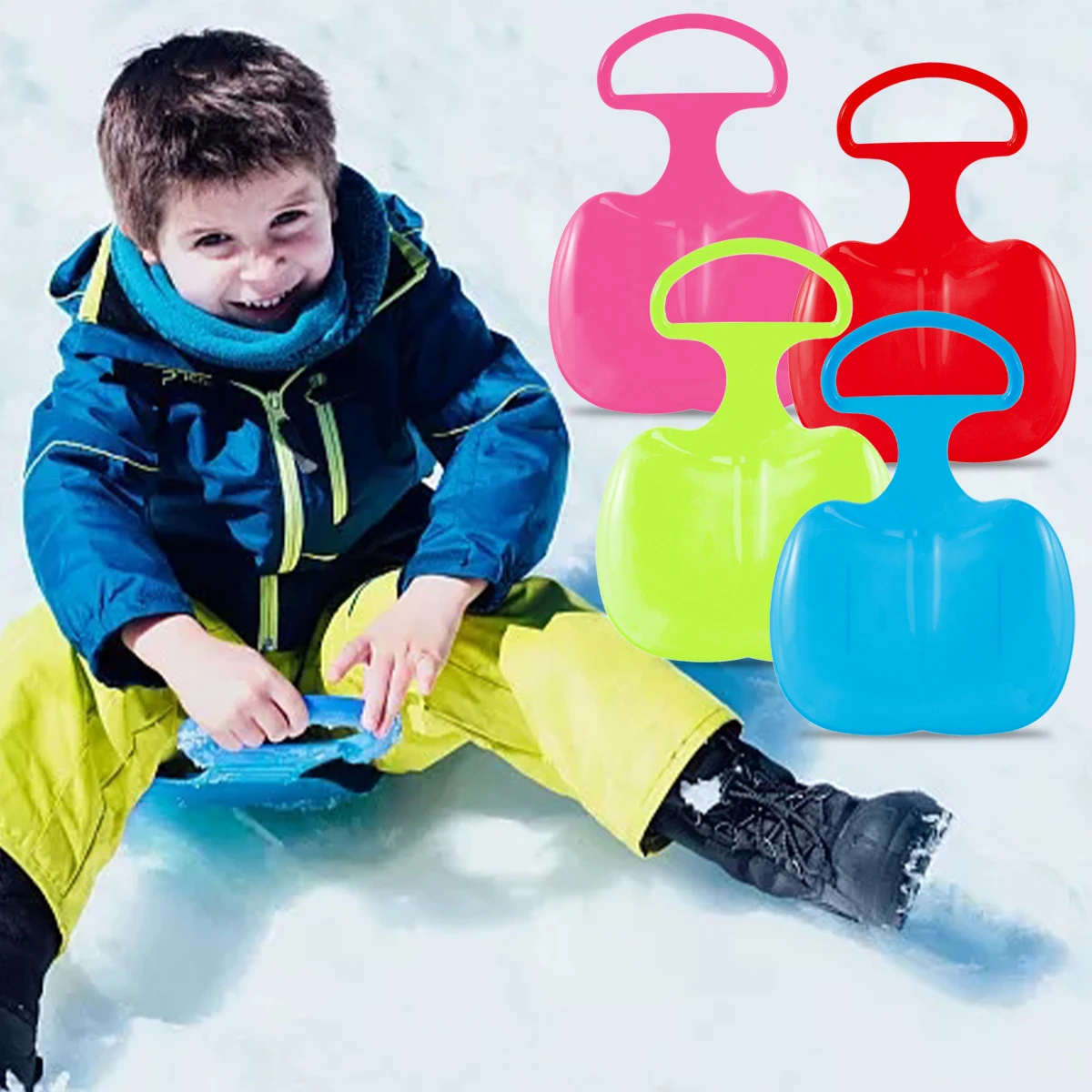 

2 PCS Winter Outdoor Ski Board Sleigh Outdoor Grass Plastic Boards Sand Slider Snow Luge Portable lightweight skis For children