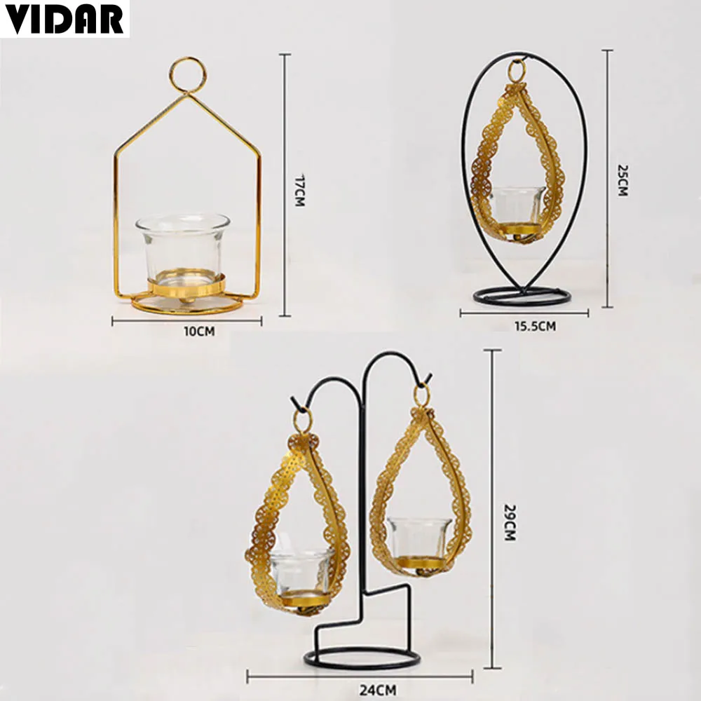 

VIDAR Europe Style Cup Tealight Candle Holder Gold Candlestick Romantic Candlelight Dinner Tillandsia Vase Home Decor Wedding