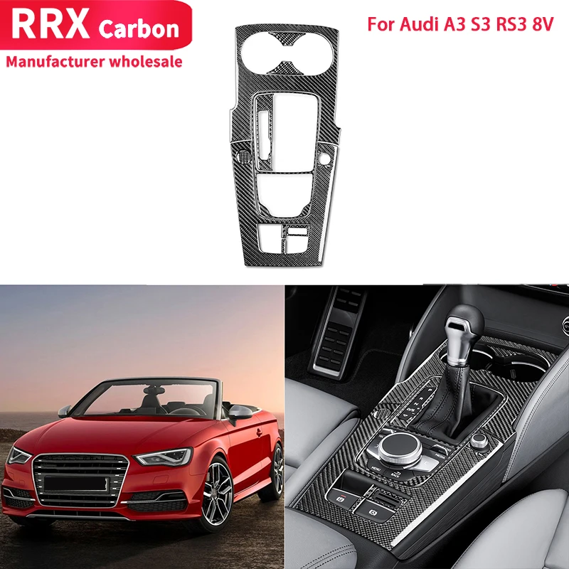 

Наклейка на панель центральной консоли автомобиля RRX, крышка коробки передач, наклейка из натурального углеродного волокна, автомобильные ...