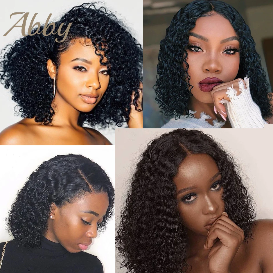 

360 Lace Frontal Wig Curly Bob Lace Front Wigs For Black Women Malaysian 150%/180% Density Curly Bob Frontal Wig Abby Hair