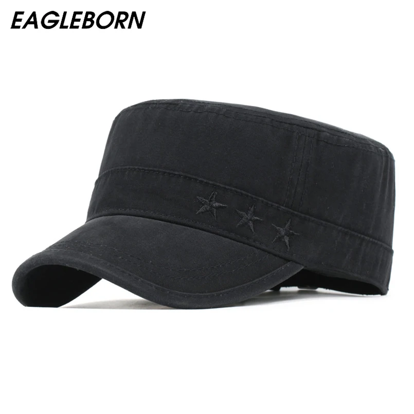 Мужская винтажная армейская шапка черная или серая военная из 100% хлопка с