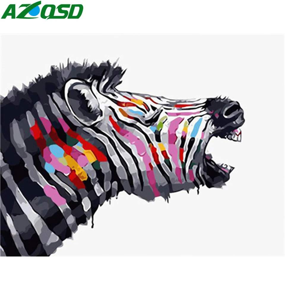 Набор для рисования по номерам на холсте с зеброй|Картины номерам| |