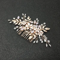 floralbride handmade simulated pearls ceram flower bridal hair comb wedding headdress hair accessories bridesmaids women jewelry