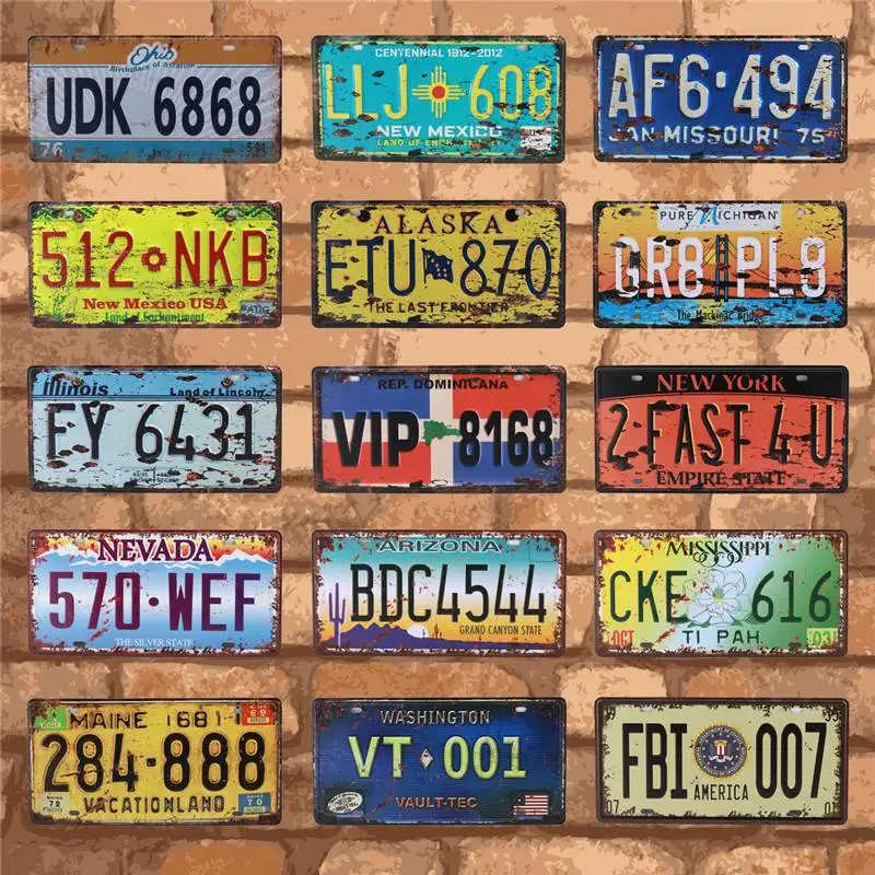 

Oregon Minnesota Vintage Metal Bar Club Wall Tin Sign Route Car Number Decoration Garage License Plate Plaque Poster 15X30CM C19