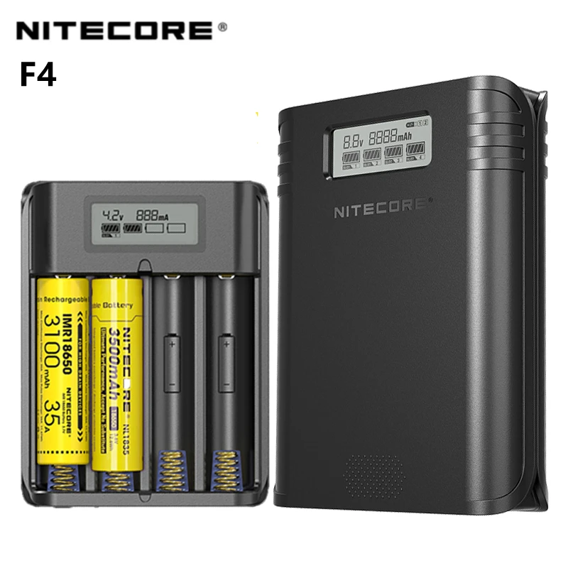 

NITECORE F4 2 in 1 Four-slot Flexible Power Bank & Battery Charger with LCD Display