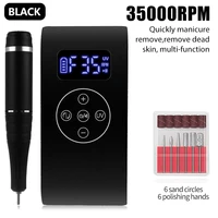 electric nail drill machine 35000 rpm portable rechargeable nail drill pen apparatus manicure nail gel polisher with lamp