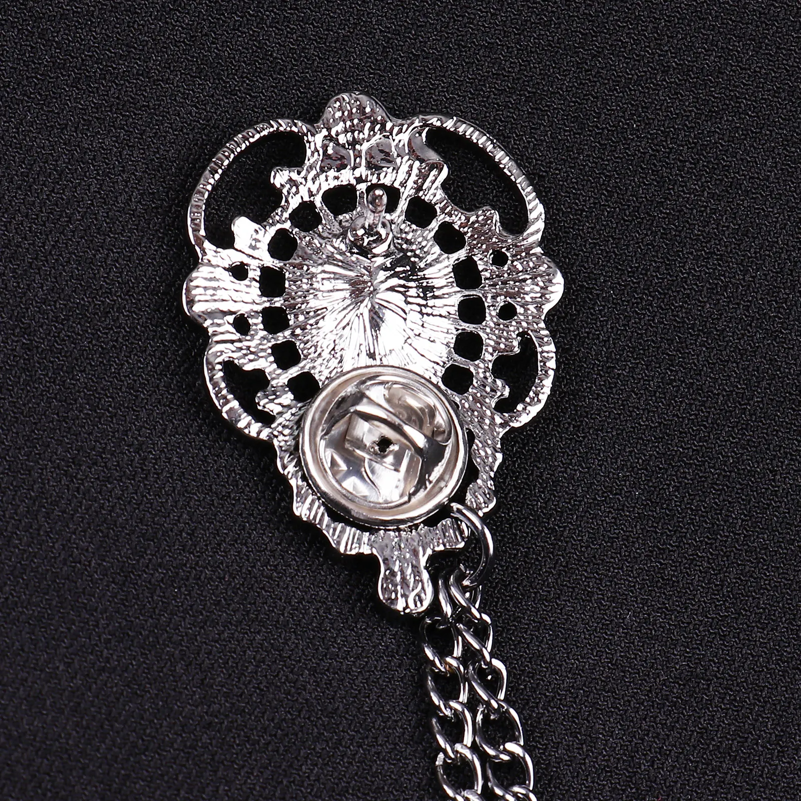 Мужская/женская брошь на лацкан с кисточками и цепочкой винтажная Элегантная