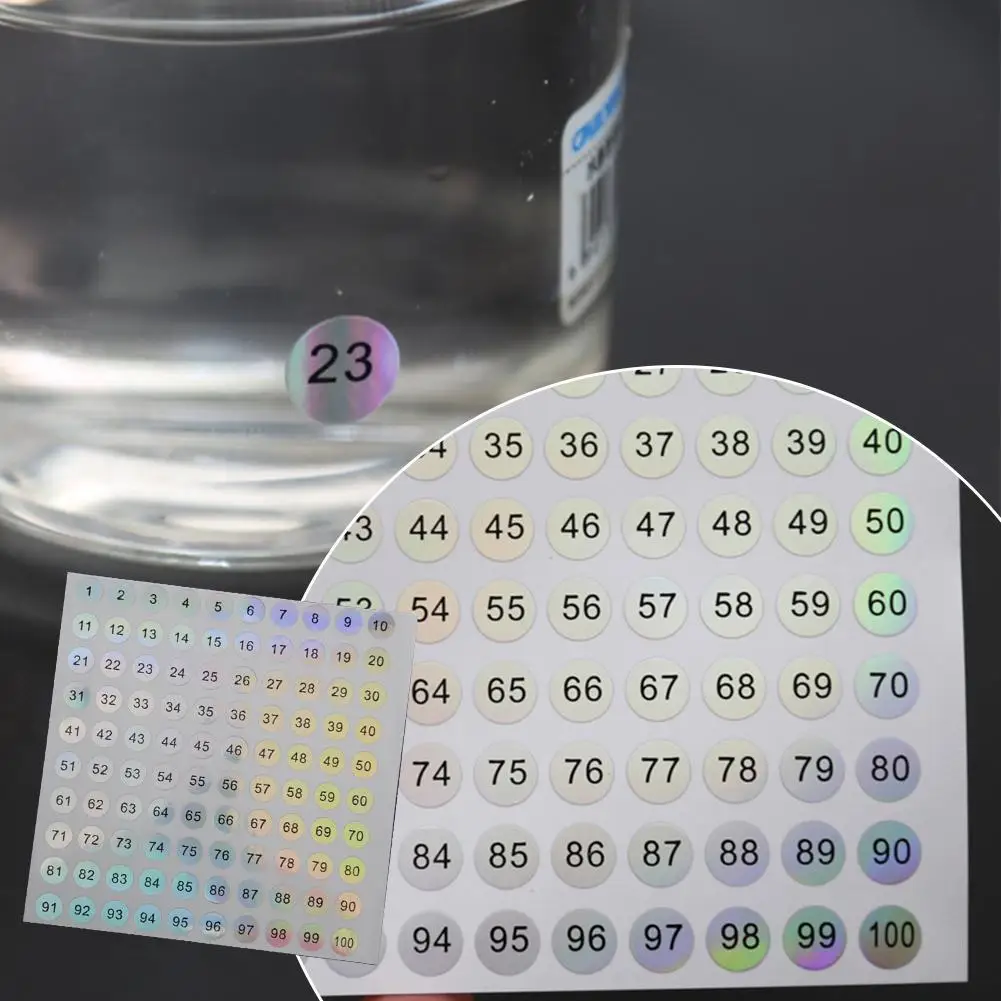 

Waterproof Nail Number Sticker Laser Gradient Color Digital Label Self-adhesive Number Sticker Gel Polishing Mark Manicure Tool