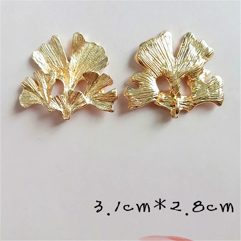 

10pcs/lot Alloy Metal Golden Petals Buttons Pendants Ornaments Jewelry Earrings Choker Hair DIY Jewelry Accessories Handmade