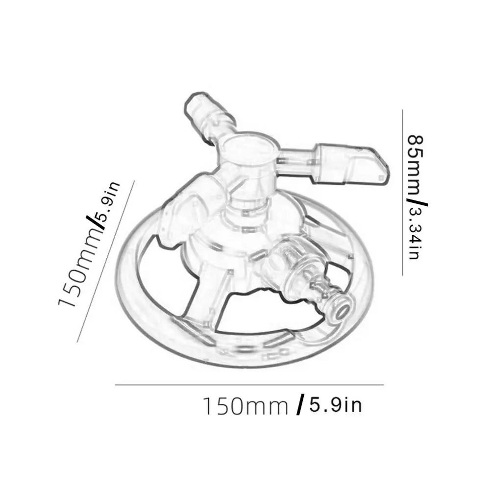 

360 Degree Garden Rotary Watering Trident Sprinkler Two Spray Modes Automatic Rotary Sprinkler Courtyard Supplies
