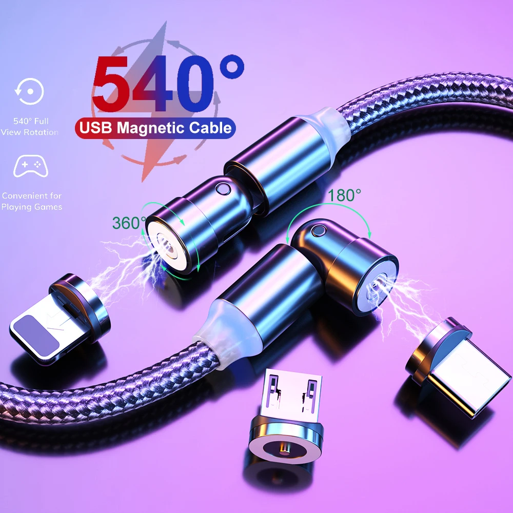 IONCT USB магнитный кабель для iPhone Samsung Android usb c зарядка магнитная телефон устройство