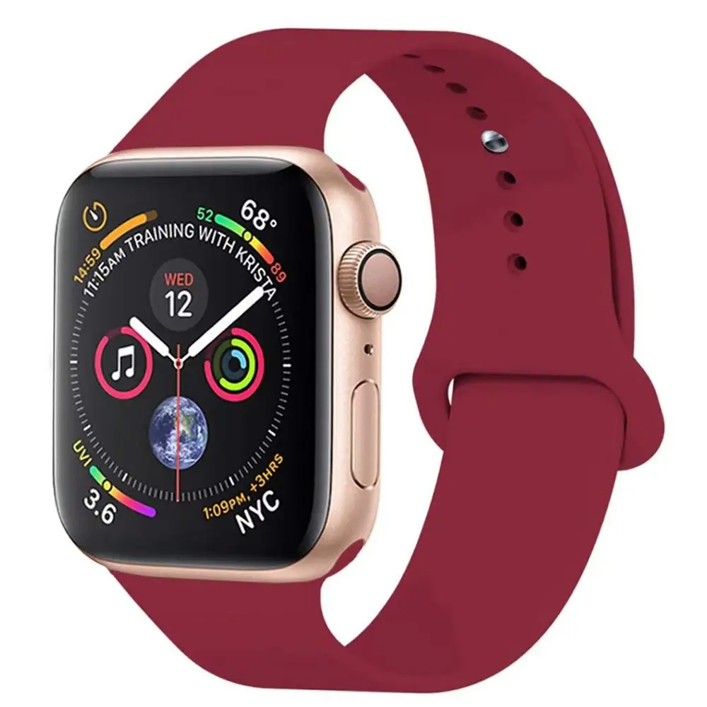 Силиконовый ремешок для часов Apple Watch 42 цвета темно