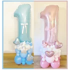 Воздушные шары для 1-го дня рождения мальчика и девочки, 40 дюймов