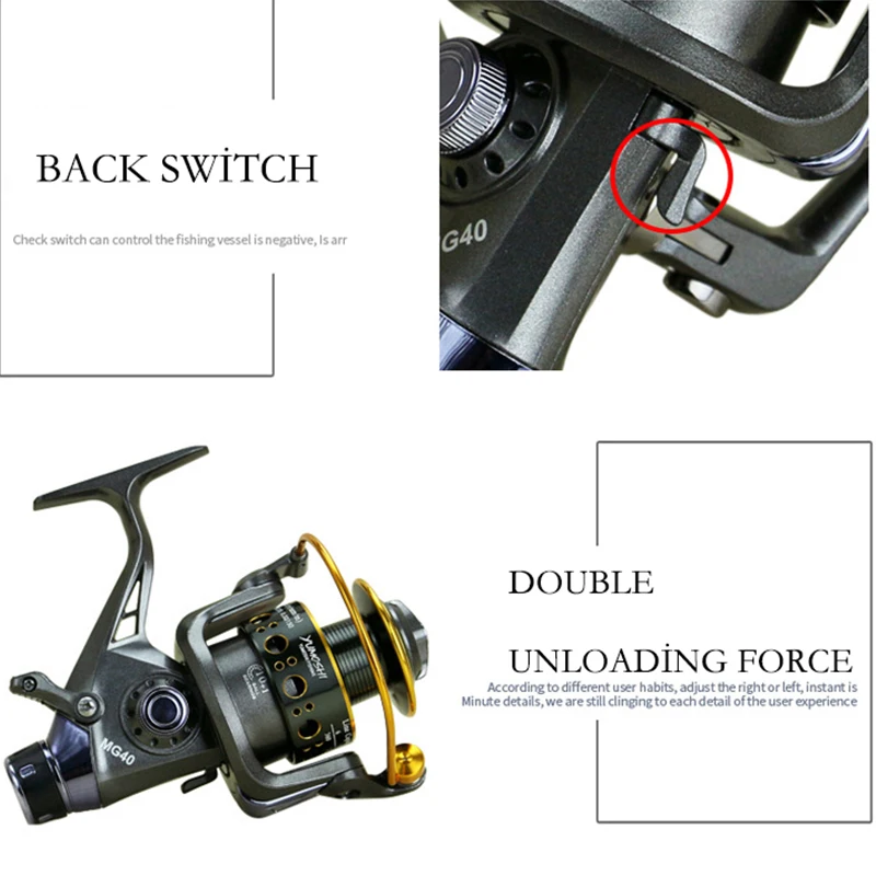 Yumoshi 5.2: 1 Double unloading force Left/Right Hand Fishing Reel Metal 10+1 Bearing Balls Spinning reel | Спорт и развлечения