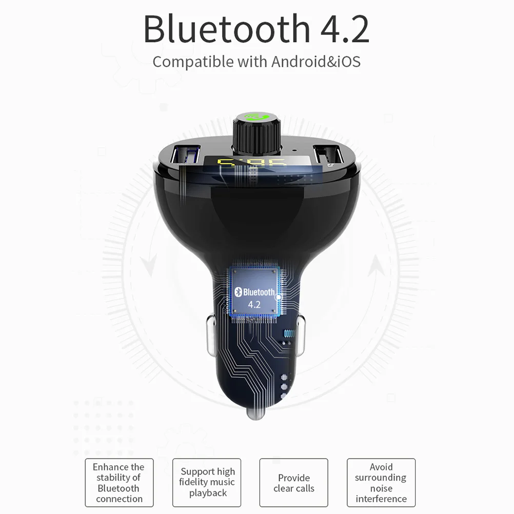 Multipurpose USB Charger Wireless Music Player FM Transmitter Car Cigarette Lighter Black | Автомобили и мотоциклы